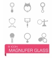 magnifier icon set vector image
