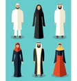muslim people flat icons vector image vector image