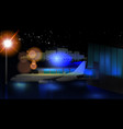 night view of the airport passenger terminal vector image