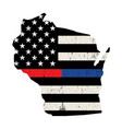 state wisconsin police and firefighter support vector image vector image