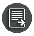 export file icon document symbol vector image