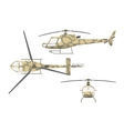 military helicopter in flat style vector image