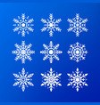 snowflake icon set white color snowflakes vector image vector image