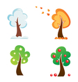 all season tree icons set vector image
