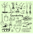 hand drawn garden tools vector image vector image