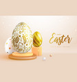happy easter holiday background with easter eggs vector image vector image