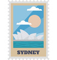 sydney postal stamp label with theater isolated vector image vector image