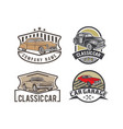 set classic car logos and emblems vector image vector image