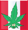 canadian flag with marijuana cartoon vector image