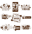 kids zone playground sketch icons vector image