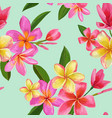 tropical flowers and palm leaves seamless pattern vector image
