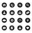 black flat web and technology icon set vector image