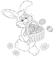 easter bunny with a basket of eggs vector image