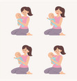 mother holding baby set vector image vector image