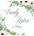 floral wedding invite elegant card design vector image