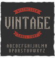 vintage label font vector image vector image