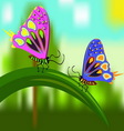 butterflies on a blade of grass vector image vector image