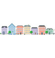 city downtown landscape with small houses vector image