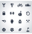 black sport icon set vector image