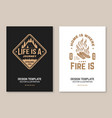 home is where campfire life a journey vector image vector image