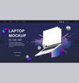 laptop rotated position mockup and website design vector image vector image