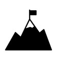 mountains with flag on peak icongoal achievement vector image