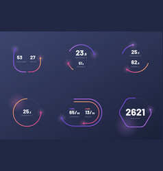 Set with collection indicator template Royalty Free Vector