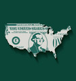 a stylized one dollar bill in the shape of america vector image vector image