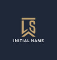 ls initial monogram logo design in a rectangular vector image