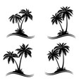 palm trees silhouettes vector image