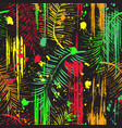 seamless fantasy pattern with tropical foliage vector image