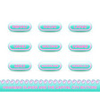 set rounded and glossy hawaiian buttons vector image