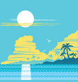 tropical paradise island palms poster vector image
