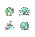 world hunger issues rgb color icons set vector image vector image