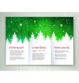 christmas white and green leaflet design vector image