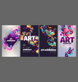 art exhibition posters invitation layout template vector image