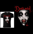 corpse paint t-shirt death metal design vector image vector image