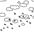 flying birds and clouds in the sky vector image