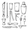 bar equipment sketch black and white vector image vector image