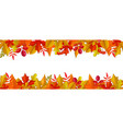 frame with stripes of autumn leaves and berries vector image