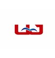 letter uj logo vector image vector image