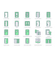 door types line icons include vector image vector image