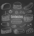 sandwich set sketch vector image