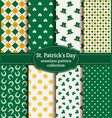 happy st patricks day set seamless patterns vector image