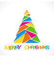merry christmas tree design with triangle vector image
