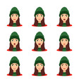 set beautiful girl emotions vector image vector image