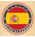 vintage label cards of spain flag vector image
