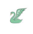 one continuous line drawing of beautiful swan vector image vector image