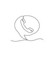 telephone one line drawing on white background vector image vector image