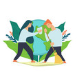 caring for environment and cleaning planet vector image vector image